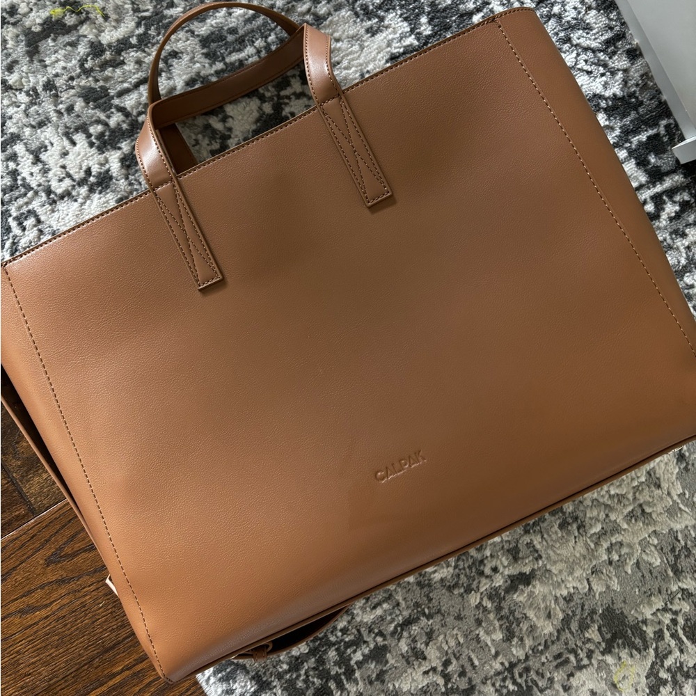 Calpak Haven Laptop Tote Bag in Toffee